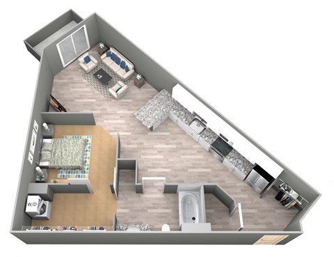 Starr - 3D Floor Plan - The Flats